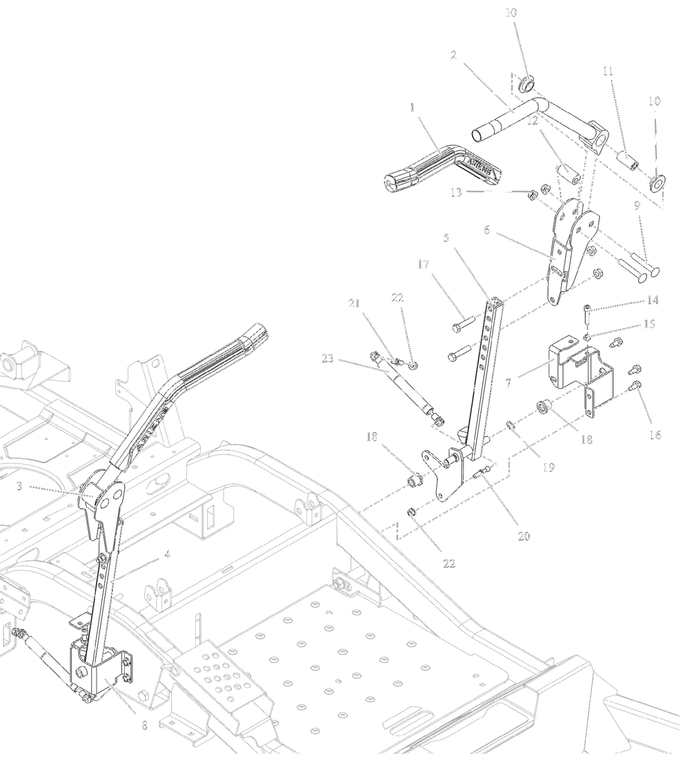 Controls Diagram and Parts List for 991590 095000 + Ariens Lawn Tractor