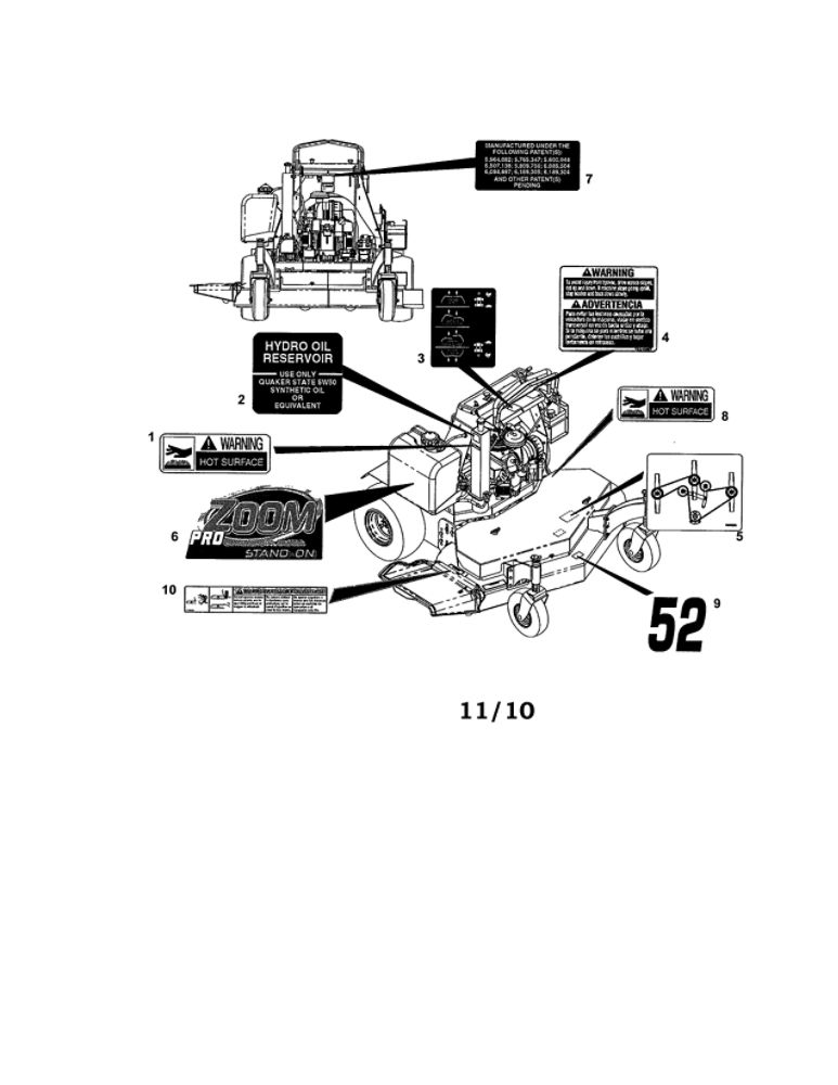 Decals 1 Diagram and Parts List for 99480600  Ariens Lawn Mower