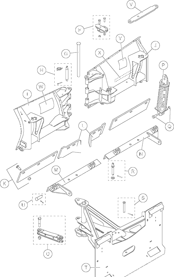 Blade Components Diagram and Parts List for 851007 000101 Ariens Lawn Tractor Accessories