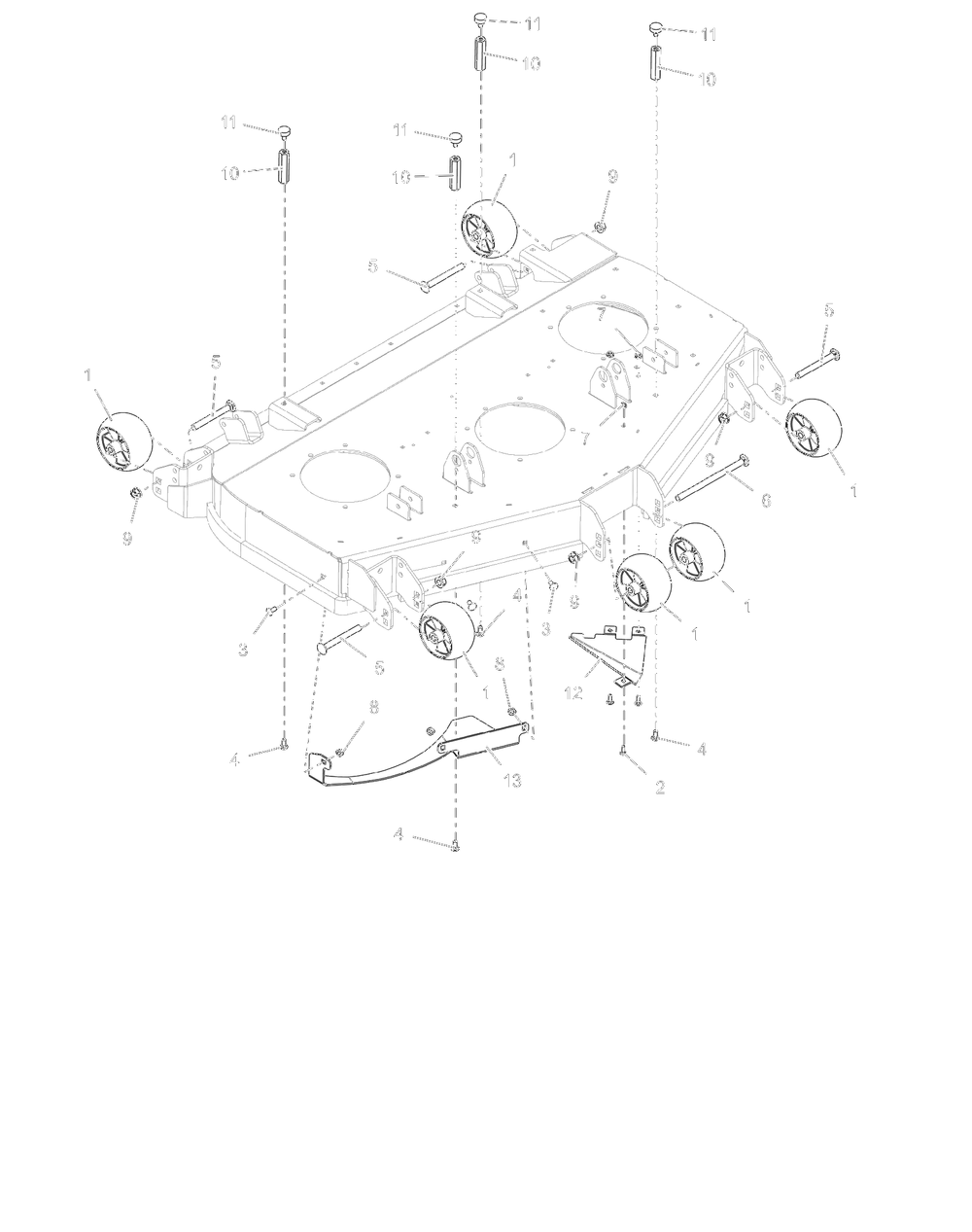 Anti-Scalp Wheels And Baffles - 48-Inch - Rd Diagram and Parts List for 998304 001000 + Ariens Lawn Tractor