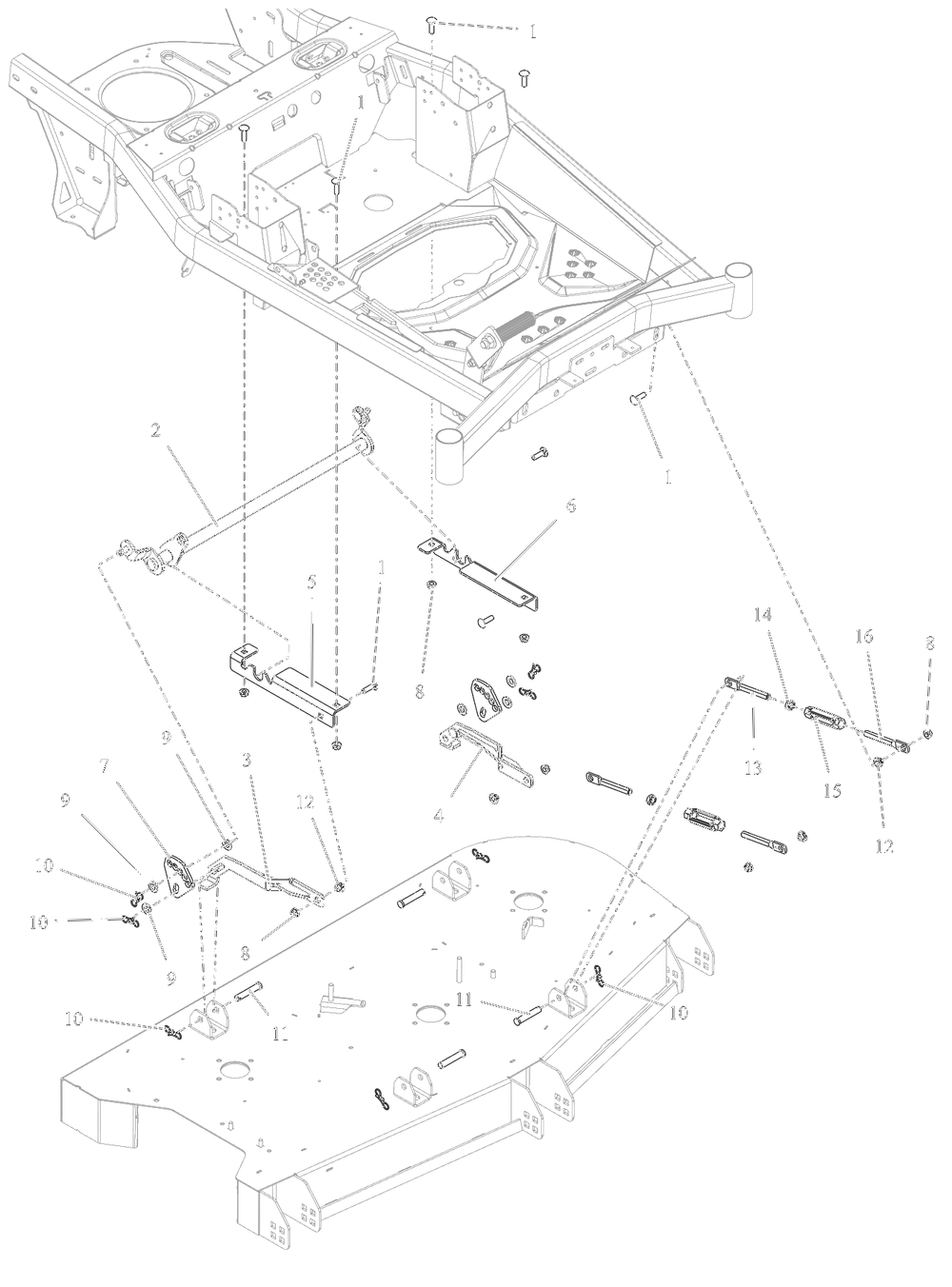 Deck Lift Diagram and Parts List for 918027 035000 + Ariens Lawn Tractor