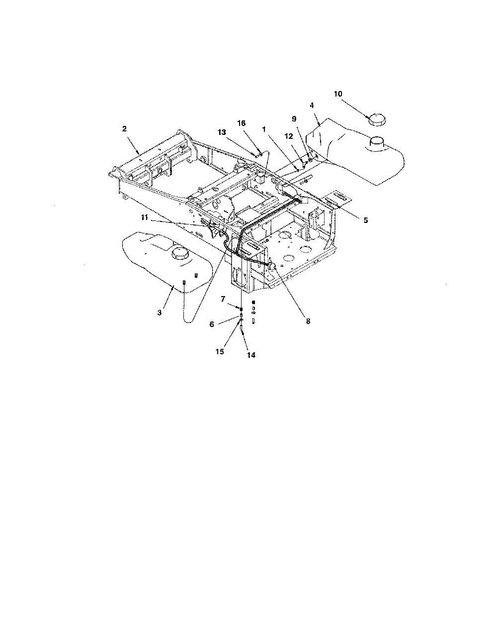 Fuel tank Diagram and Parts List for 99280700  Ariens Lawn Mower