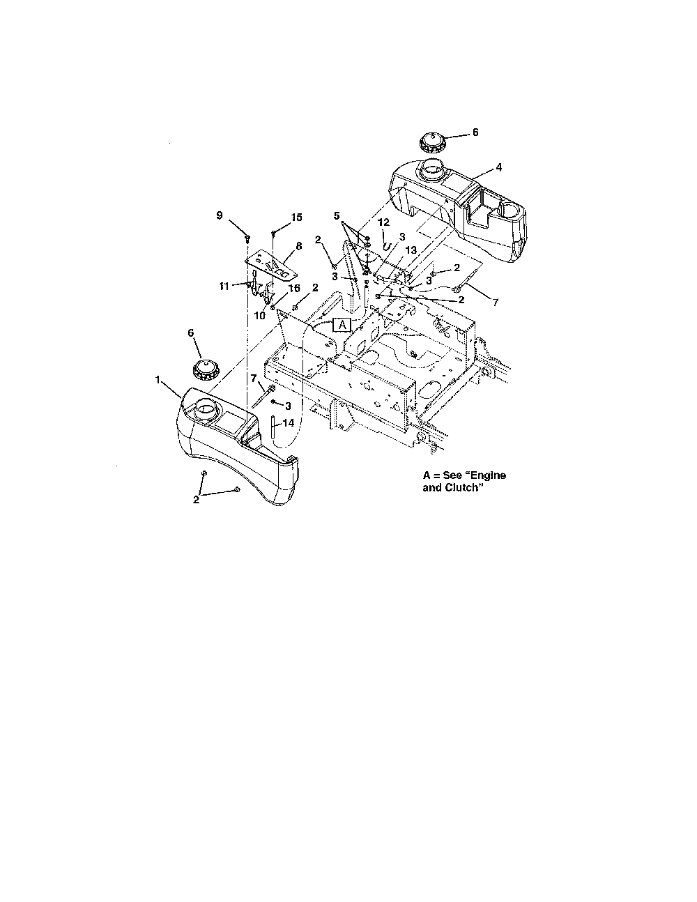 Fuel tanks/hoses Diagram and Parts List for 99105600  Ariens Lawn Mower