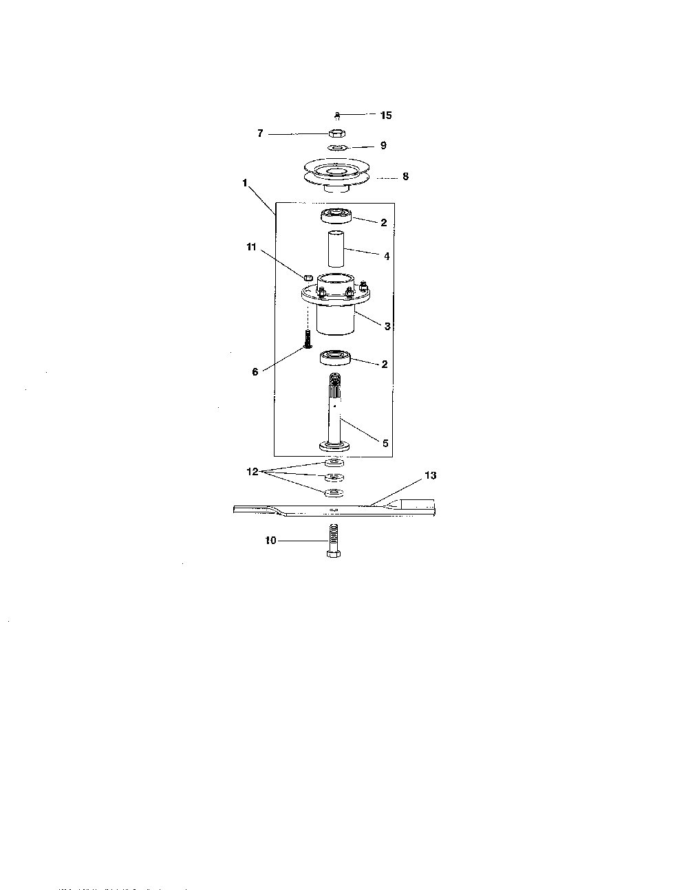 Spindle Diagram and Parts List for 99460400  Ariens Lawn Mower
