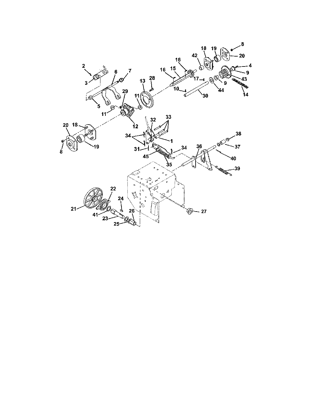 Friction Drive Diagram and Parts List for 93210400 101-999999 Ariens Snow Blower