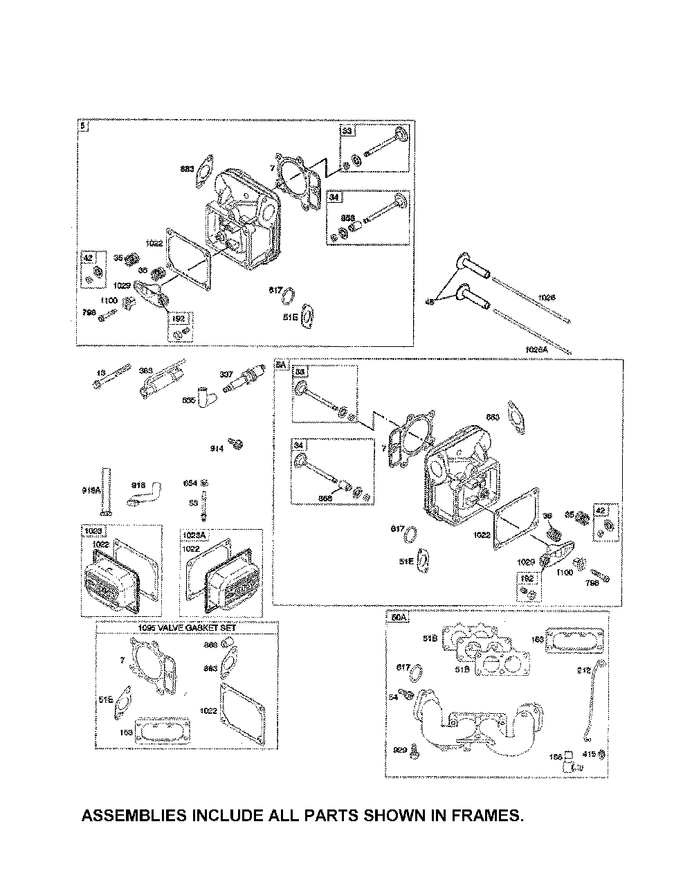 Cylinder head/gasket set Diagram and Parts List for 96046001600  Ariens Lawn Tractor