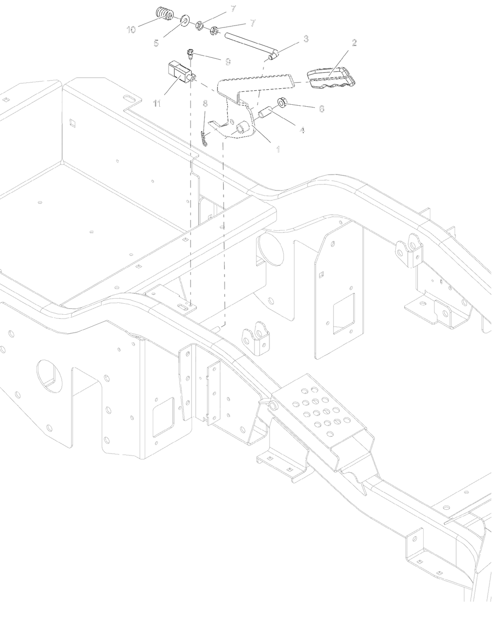 Brake Controls Diagram and Parts List for 997312 000101 - 001499 Ariens Lawn Tractor