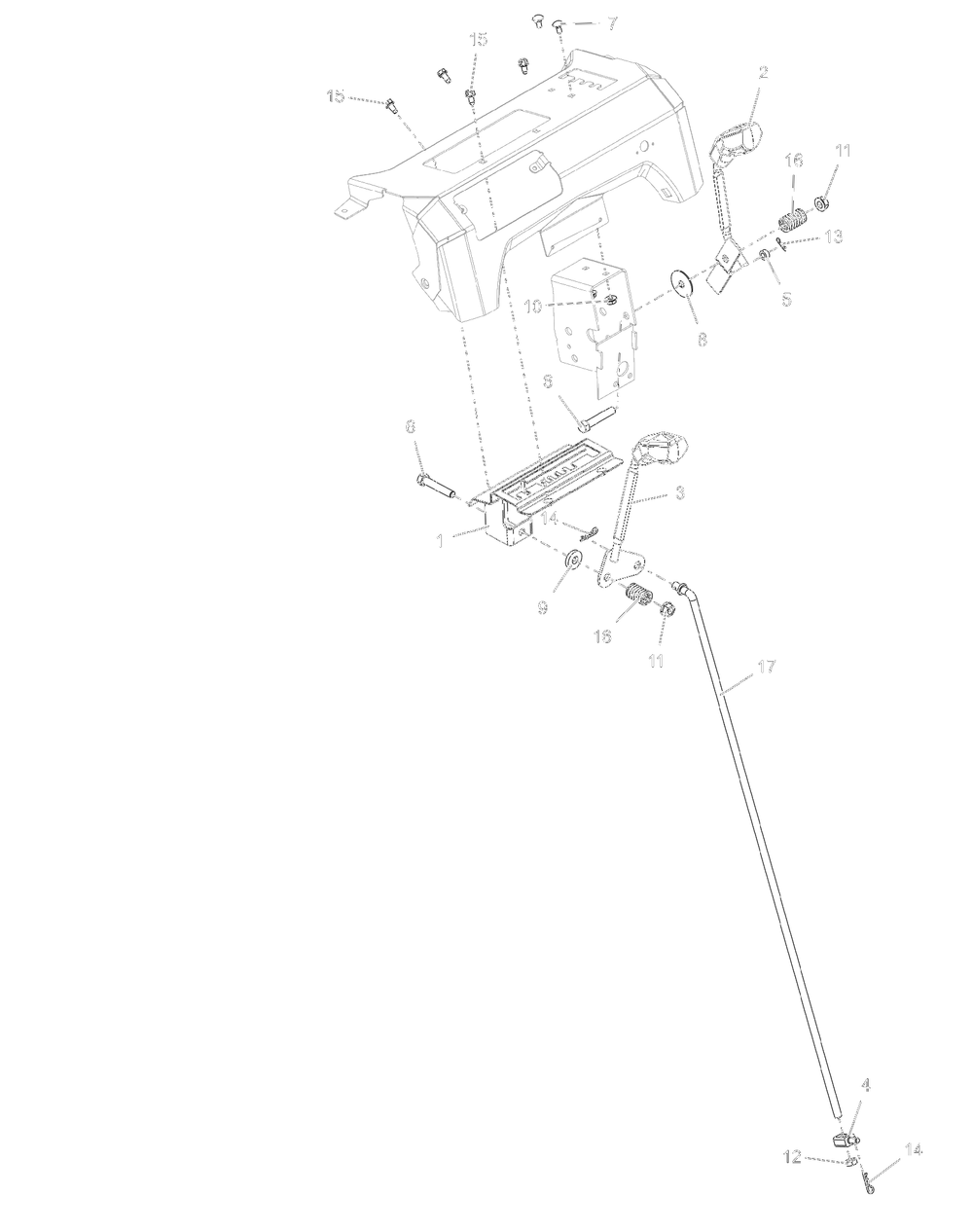 Controls – Small Dash Diagram and Parts List for 921070  Ariens Snow Blower