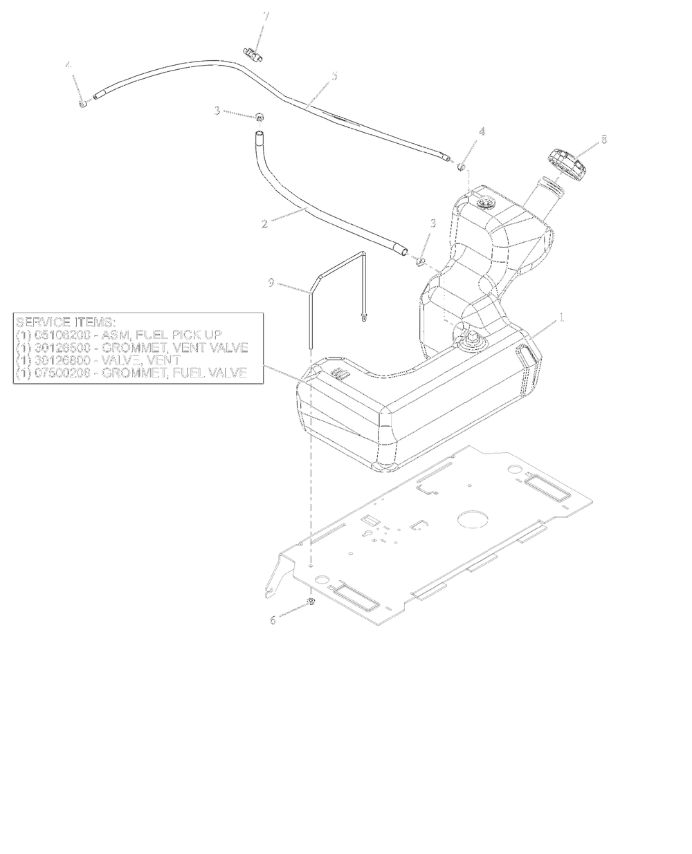 Fuel System - Kawasaki Diagram and Parts List for 918027 035000 + Ariens Lawn Tractor