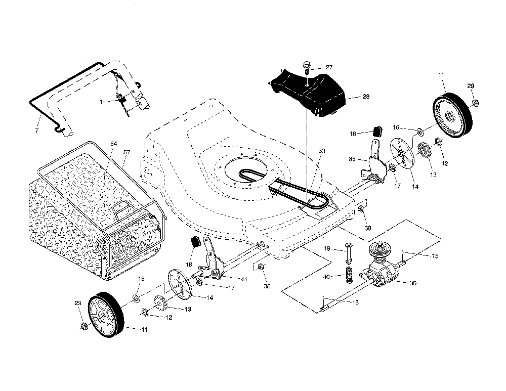 Drive Control/Gear Case/Wheels Diagram and Parts List for A160H22 96146000400 Ariens Lawn Mower