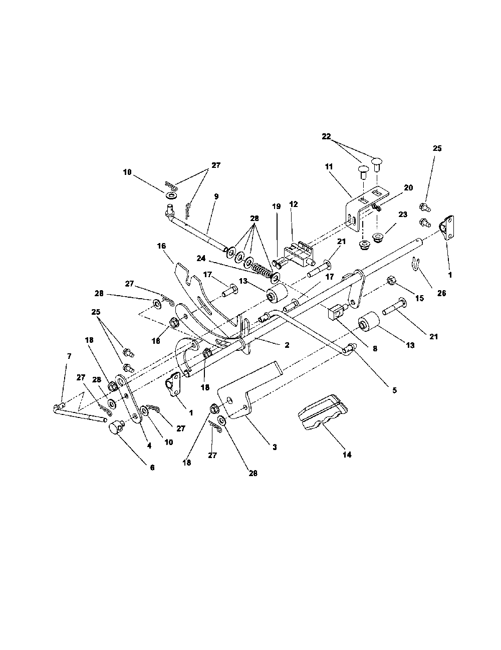 Parking brake Diagram and Parts List for 91600200  Ariens Lawn Mower