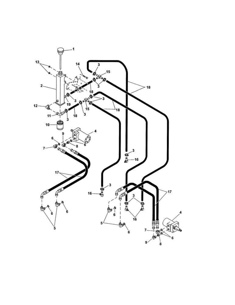 Hydraulic Diagram and Parts List for 99480600  Ariens Lawn Mower