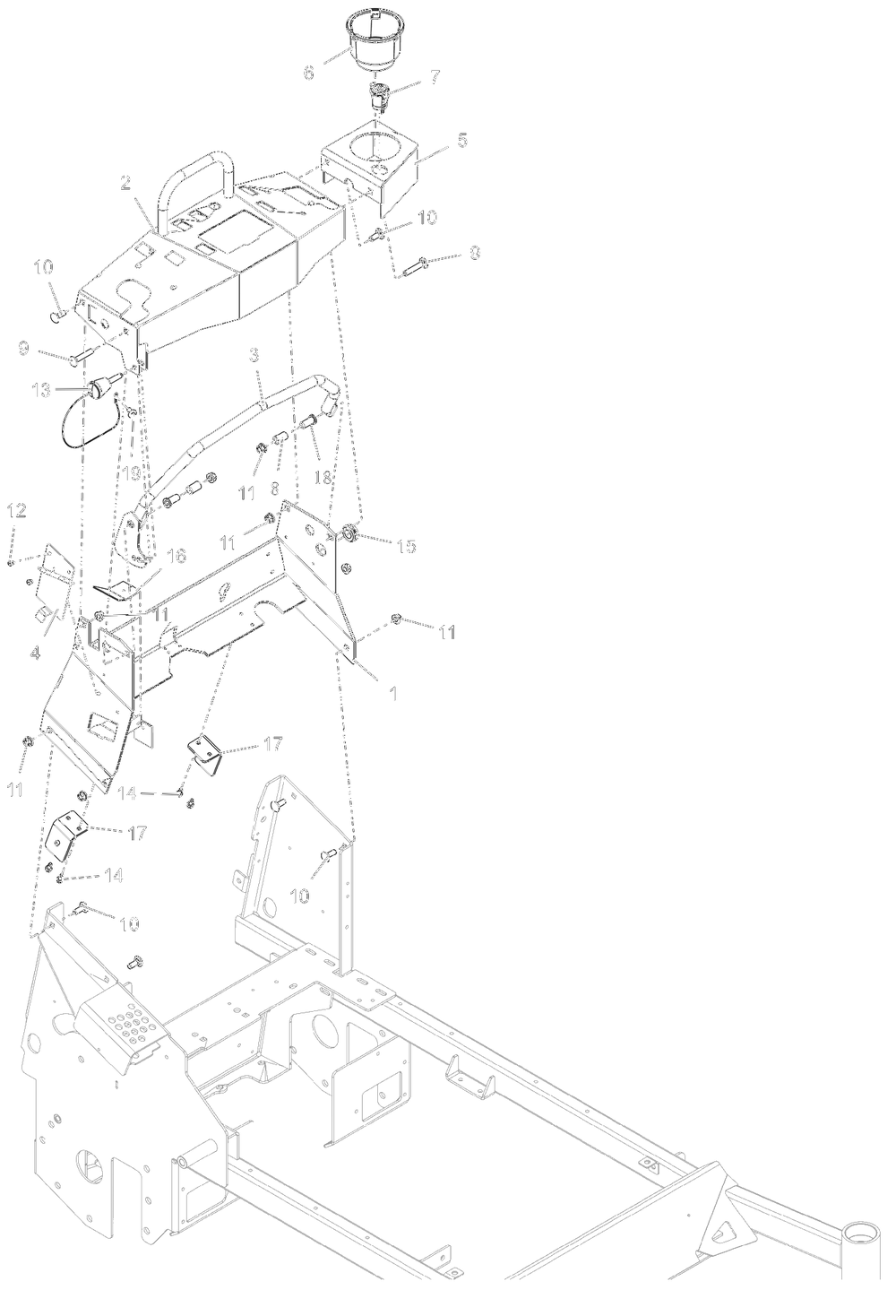 Tower And Dash Diagram and Parts List for 998302 000500 - 000999 Ariens Lawn Tractor