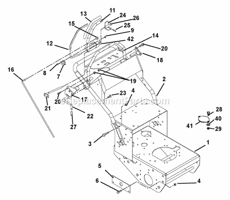 Frame And Handlebars Diagram and Parts List for 988315 002500 Ariens Lawn Mower