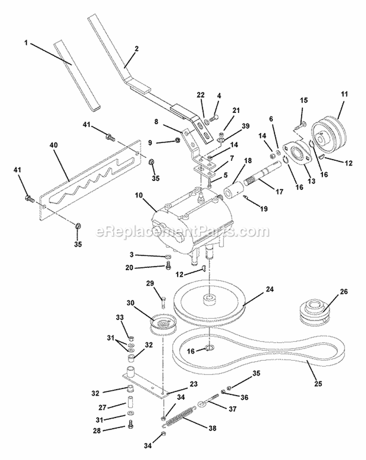Gear Selector Diagram and Parts List for 988315 002500 Ariens Lawn Mower