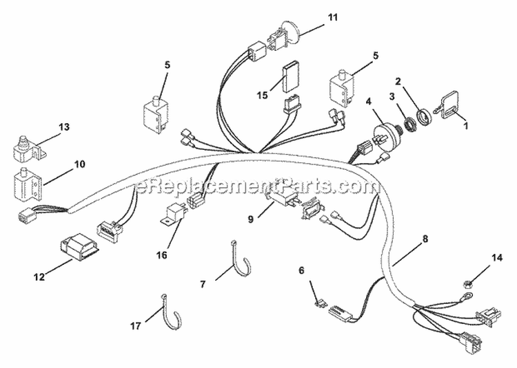 Electrical System - Hydro Diagram and Parts List for 988316 000101 Ariens Lawn Mower