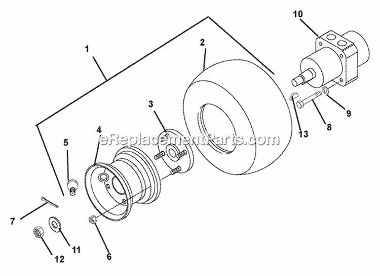 Wheels Diagram and Parts List for 988316 002500 Ariens Lawn Mower
