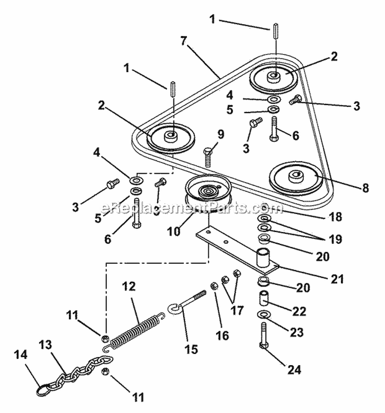 Ground Drive Diagram and Parts List for 988318 000101 Ariens Lawn Mower