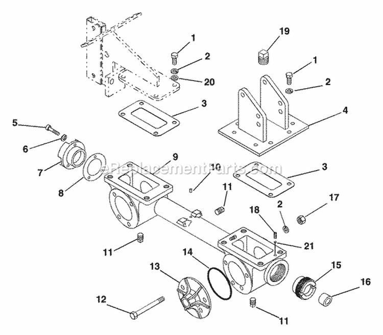 Gearcase Diagram and Parts List for 901026 000101 Ariens Tiller