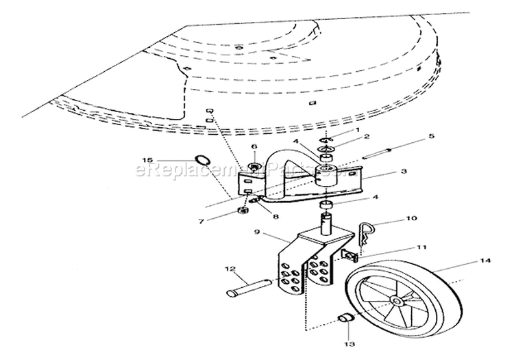 Swivel Wheels And Brackets Diagram and Parts List for 911052 005001 Ariens Lawn Mower
