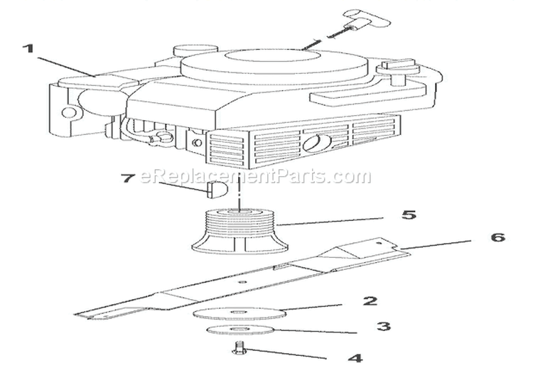 Engine, Blade & Belt Diagram and Parts List for 911096 000101 Ariens Lawn Mower