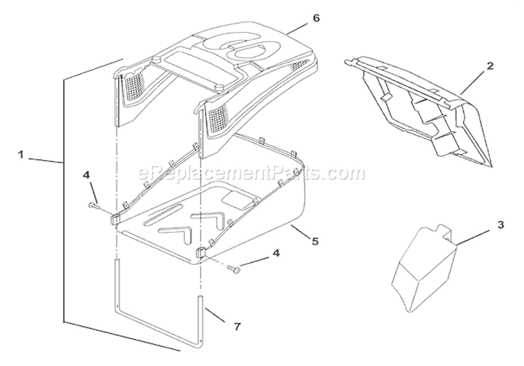 Rear Bagger Diagram and Parts List for 911091 000101 Ariens Lawn Mower