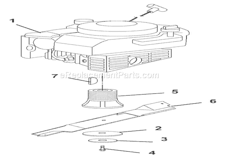 Engine, Blade & Belt Diagram and Parts List for 911091 000101 Ariens Lawn Mower
