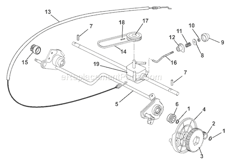 Rear Wheel Drive Diagram and Parts List for 911091 000101 Ariens Lawn Mower