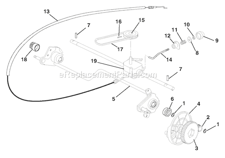 Rear Wheel Drive Diagram and Parts List for 911089 000101 Ariens Lawn Mower