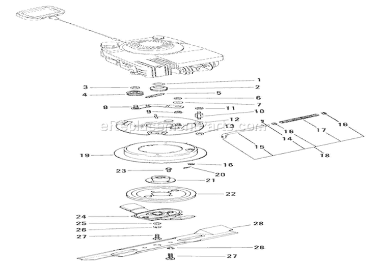 Blade Brake Clutch Diagram and Parts List for 911047 000101 Ariens Lawn Mower