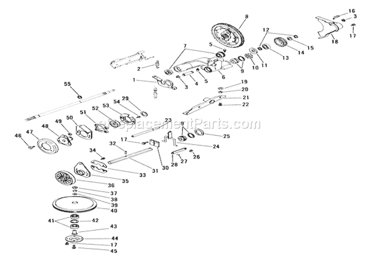 Friction Wheel Drive Diagram and Parts List for 911052 000101 Ariens Lawn Mower