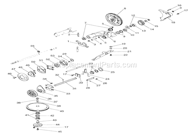 Friction Wheel Drive Diagram and Parts List for 911048 000101 Ariens Lawn Mower