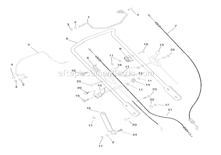 Handlebar And Controls Diagram and Parts List for 911509 001014 Ariens Lawn Mower