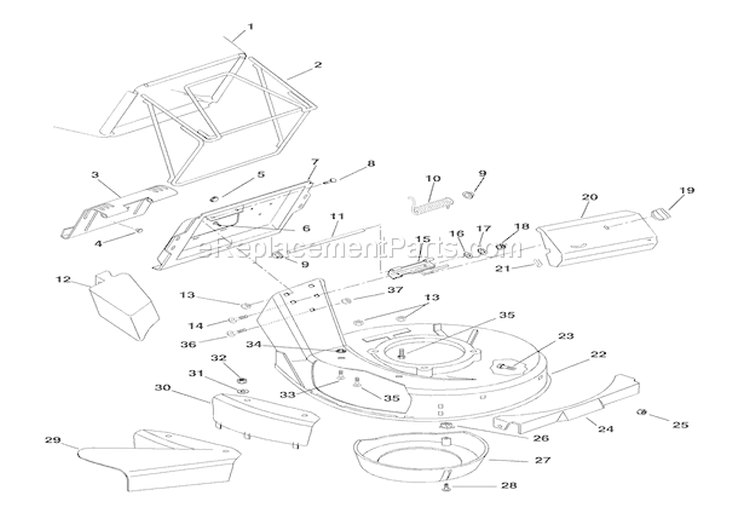 Mower Pan & Bag Diagram and Parts List for 911509 001014 Ariens Lawn Mower