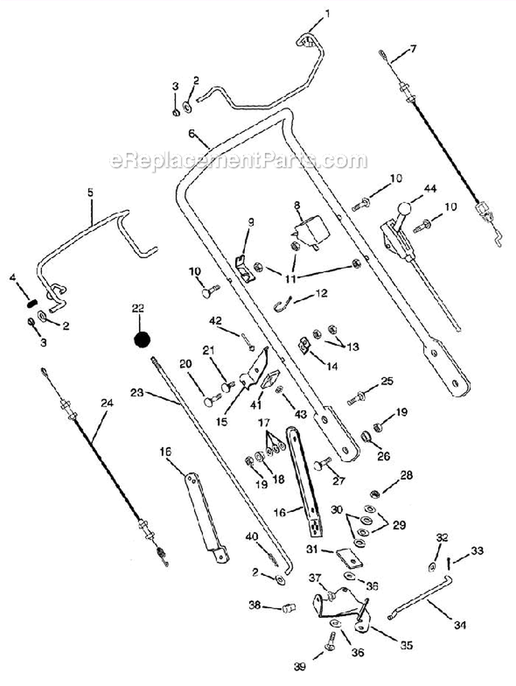 Handlebar & Controls Diagram and Parts List for 911315 000101 Ariens Lawn Mower