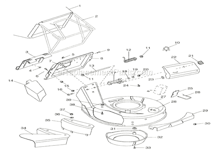 Mower Pan And Bag Diagram and Parts List for 911315 000101 Ariens Lawn Mower