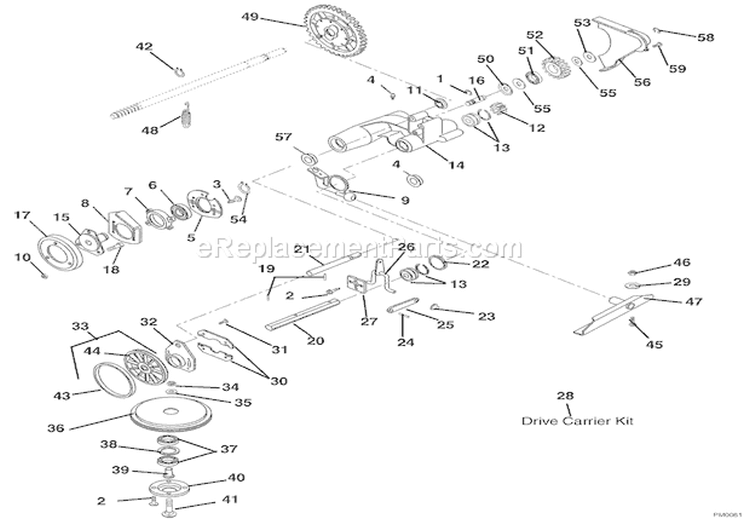 Friction Wheel And Drive Diagram and Parts List for 911329 000101 Ariens Lawn Mower