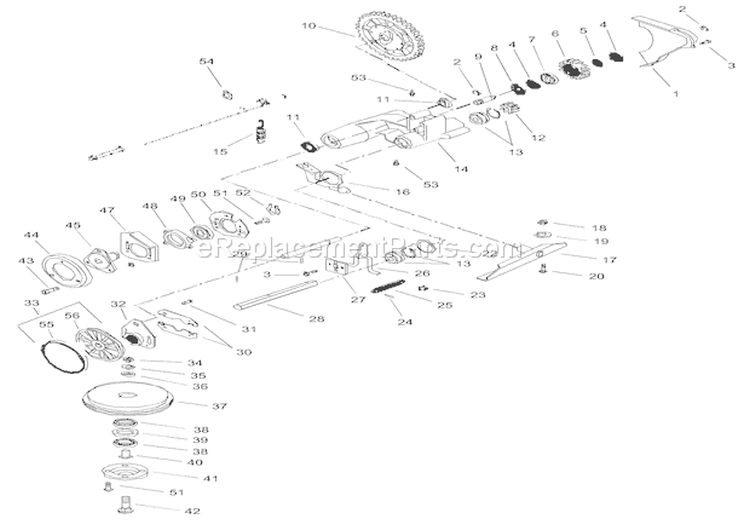 Friction Wheel Drive Diagram and Parts List for 911504 000101 Ariens Lawn Mower