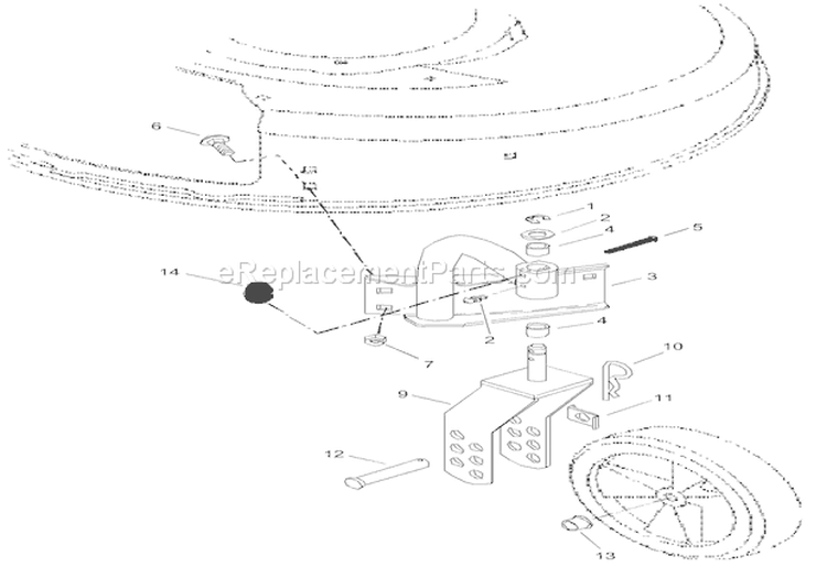 Swivel Wheels And Brackets Diagram and Parts List for 911507 000101 Ariens Lawn Mower