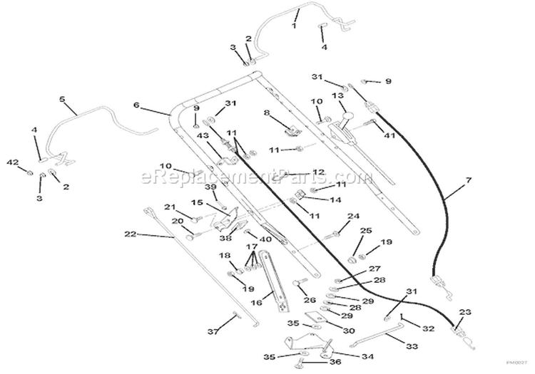 Handlebar And Controls Diagram and Parts List for 911162 000101 Ariens Lawn Mower