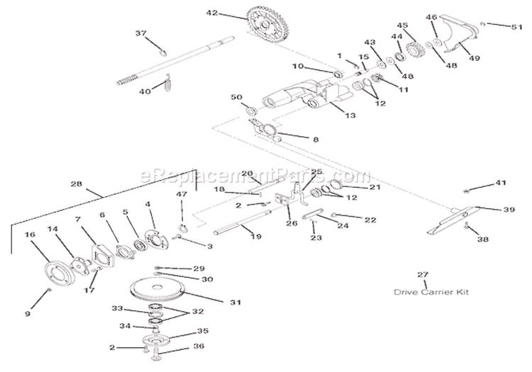 Friction Wheel And Drive Diagram and Parts List for 911183 000101 Ariens Lawn Mower