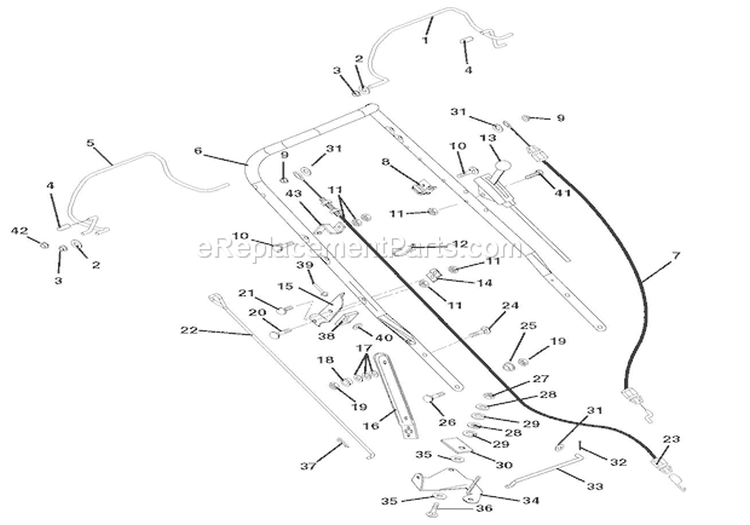 Handlebar And Controls Diagram and Parts List for 911183 000101 Ariens Lawn Mower