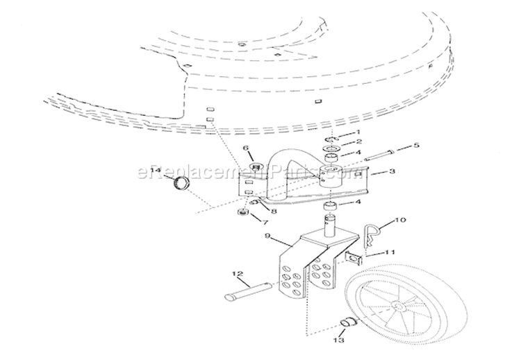 Swivel Wheels & Brackets Diagram and Parts List for 911078 000101 Ariens Lawn Mower