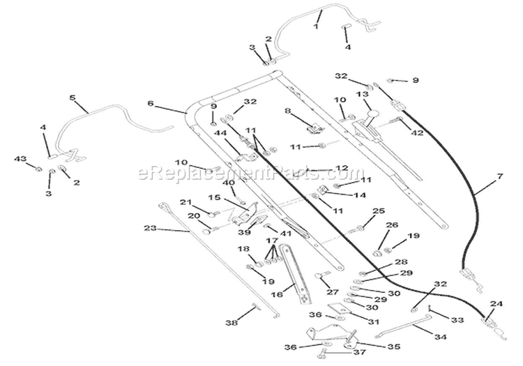 Handlebar & Controls Diagram and Parts List for 911361 000101 Ariens Lawn Mower