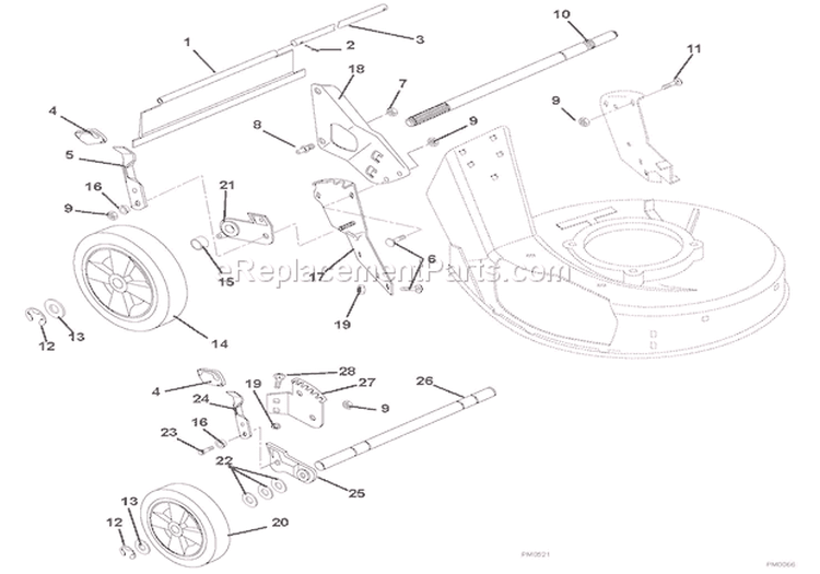 Page F Diagram and Parts List for 911361 000101 Ariens Lawn Mower