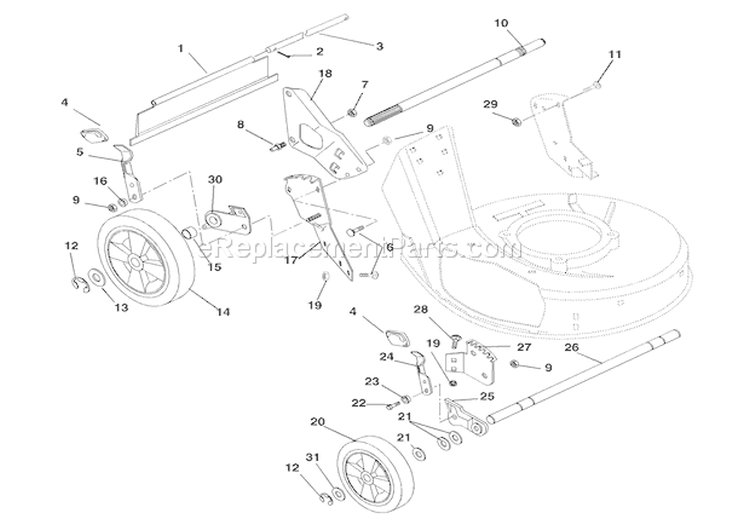 Page F Diagram and Parts List for 911401 000101 Ariens Lawn Mower