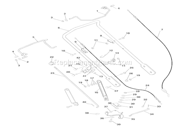 Handlebar & Controls Diagram and Parts List for 911402 000101 Ariens Lawn Mower