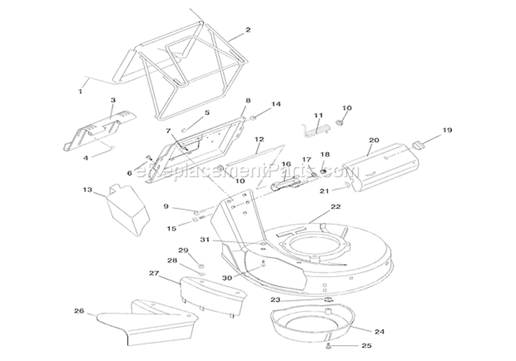 Mower Pan & Bag Diagram and Parts List for 911402 000101 Ariens Lawn Mower