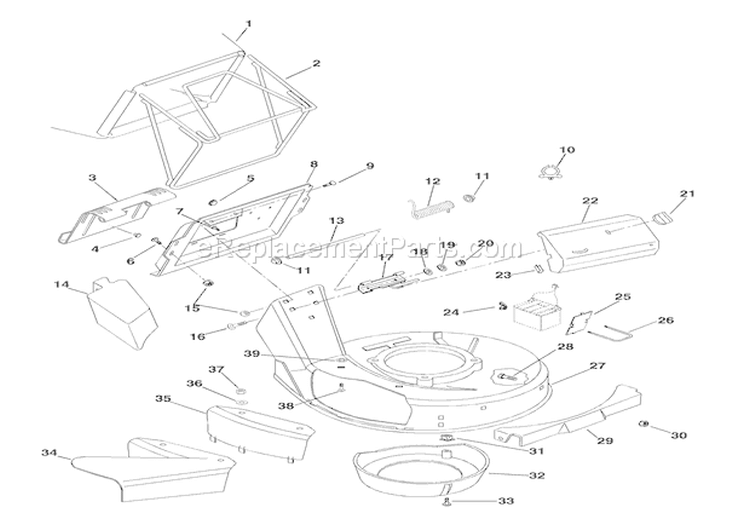 Mower Pan & Bag Diagram and Parts List for 911511 000101 Ariens Lawn Mower