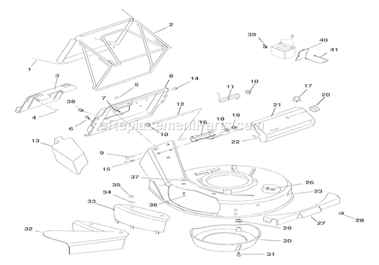 Mower Pan & Bag Diagram and Parts List for 911087 000101 Ariens Lawn Mower